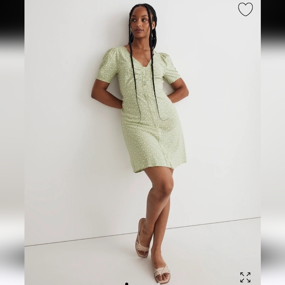 Madewell v neck button front mini dress - Picture 2 of 12